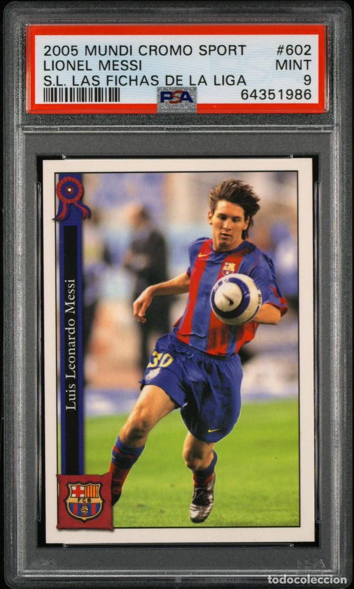 Cromos de f&uacute;tbol: Lionel Messi #602 FC Barcelona Mundicromo Las Fichas de la Liga 2005 2006 PSA 9