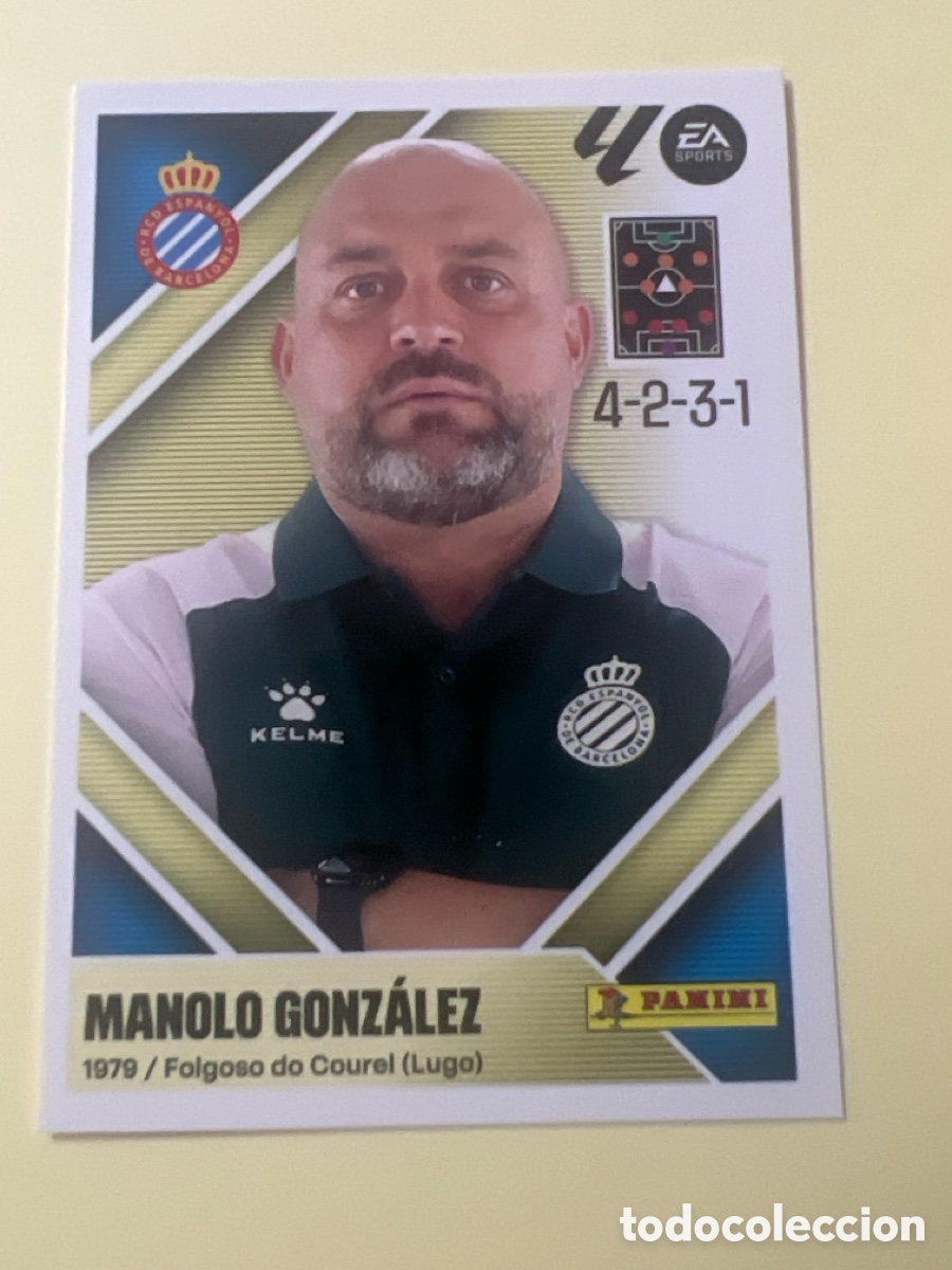 Cromos de f&uacute;tbol: C5466. Manolo Gonz&aacute;lez entrenador n&uacute;mero 2 del Espa&ntilde;ol cromo liga este 26-27 2026-2027