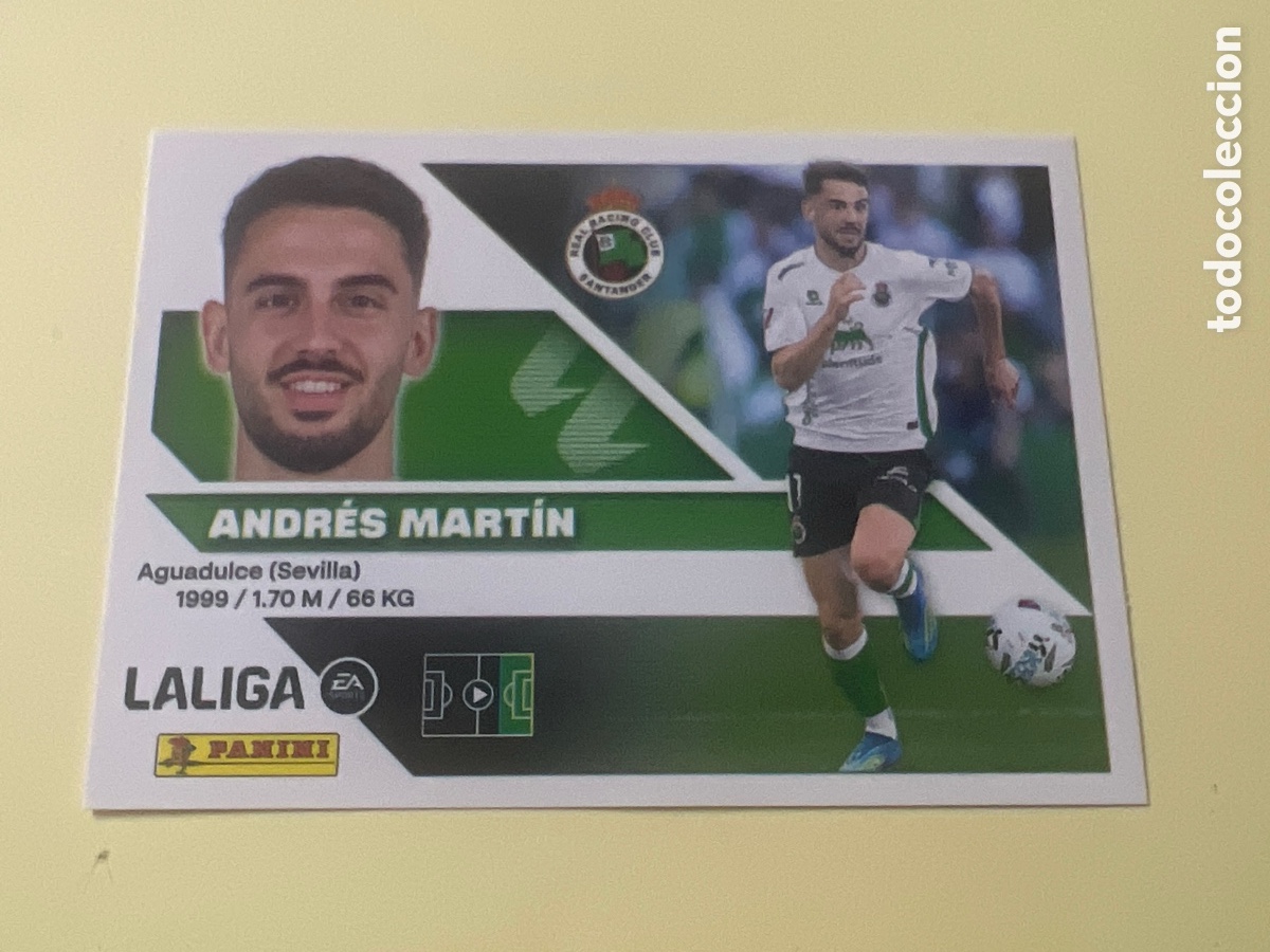 Cromos de f&uacute;tbol: C5469. Andres Martin n&uacute;mero 16 del Racing de Santander cromo liga este 26-27 2026-2027
