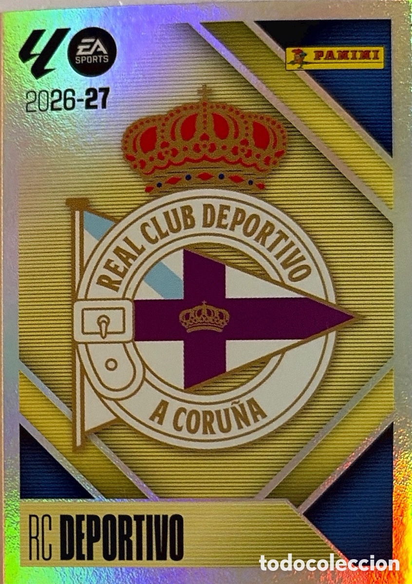 Cromos de f&uacute;tbol: 1.- Escudo (DEPORTIVO CORU&Ntilde;A) - COLECCIONES ESTE 2026/27 (PANINI)