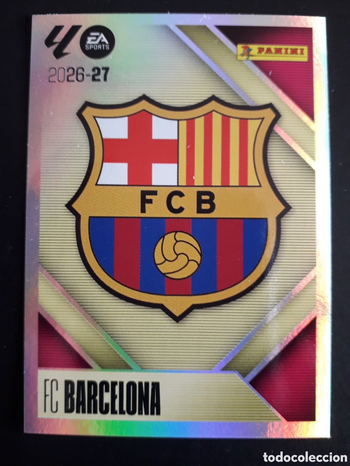 Cromos de f&uacute;tbol: ESCUDO FC BARCELONA N&deg; 1 ED ESTE 2026 2027 26 27 SIN PEGAR PEDIDO M&Iacute;NIMO 3&euro;.