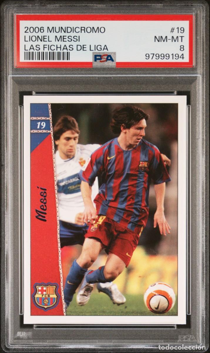 Cromos de f&uacute;tbol: Messi #19 FC Barcelona Mundicromo Las Fichas de la Liga 2006 07 PSA 8