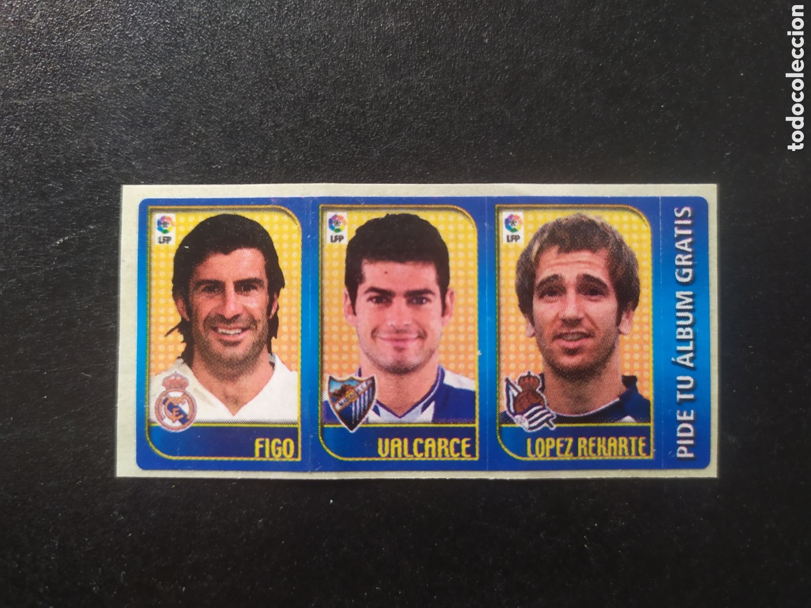 Cromos de f&uacute;tbol: Chicles liga 2004 2005 04 05 Figo Real Madrid Valcarce Malaga L&oacute;pez Rekarte Real Sociedad