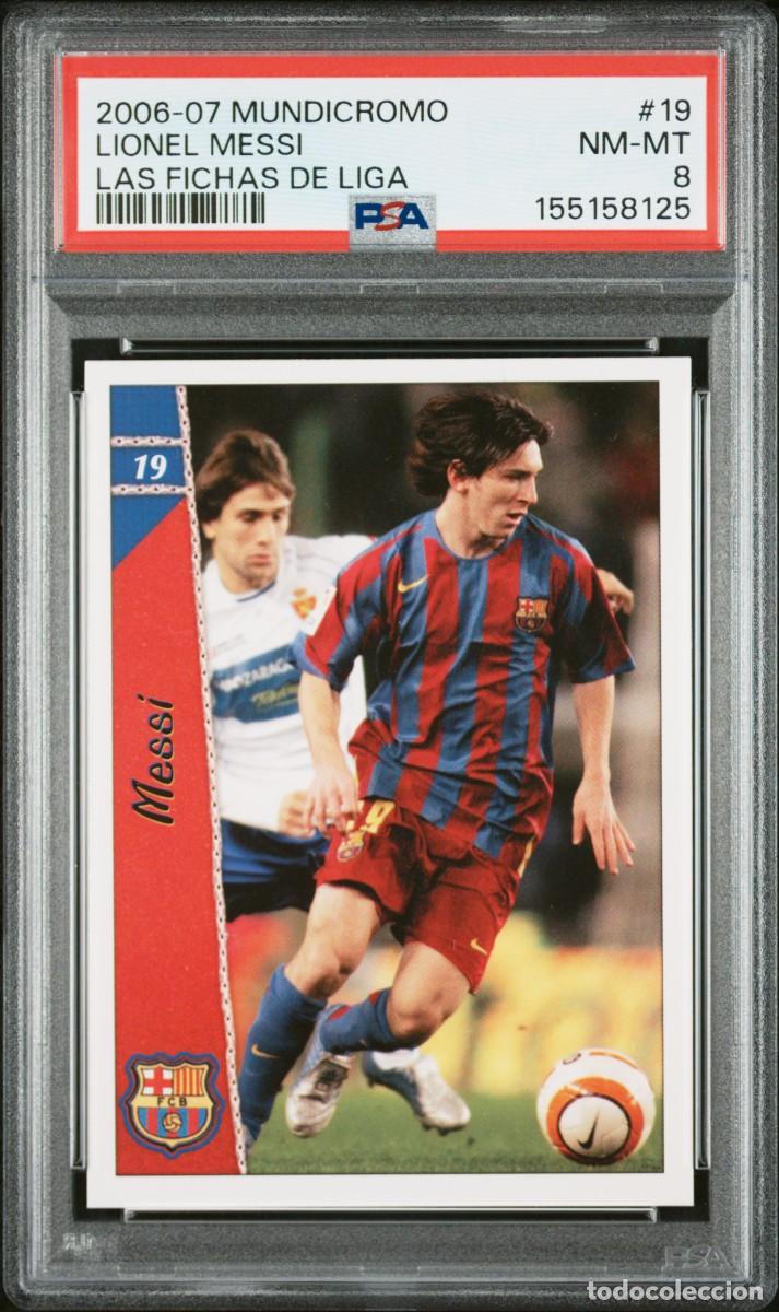 Figurine di Calcio: Messi #19 FC Barcelona Mundicromo Las Fichas de la Liga 2006 07 PSA 8