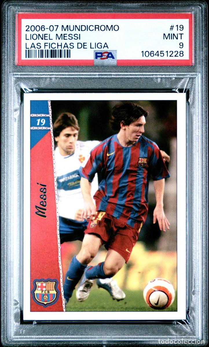 Cartes &agrave; collectionner de Football: Messi #19 FC Barcelona Mundicromo Las Fichas de la Liga 2006 07 PSA 9