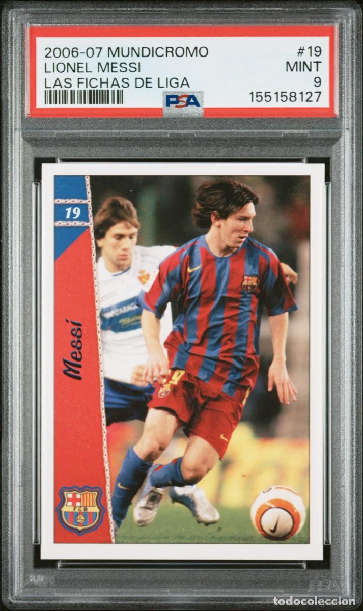 Fu&szlig;ball-Sticker: Messi #19 FC Barcelona Mundicromo Las Fichas de la Liga 2006 07 PSA 9