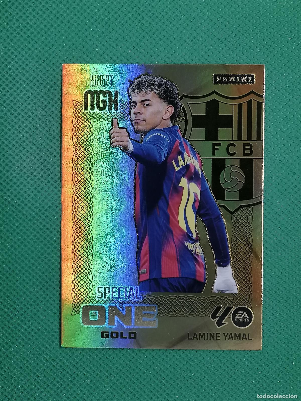 Cromos de f&uacute;tbol: LAMINE YAMAL BARCELONA SPECIAL ONE GOLD ⚽ MEGACRACKS LIGA 2026 2027 26 27 ⚽