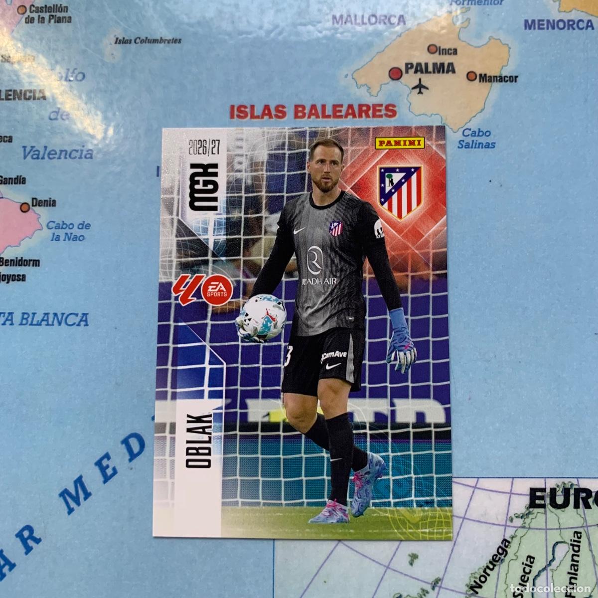 Cromos de f&uacute;tbol: Oblak n&uacute;mero 56 del Atl&eacute;tico de Madrid megacracks 26-27 2026-2027