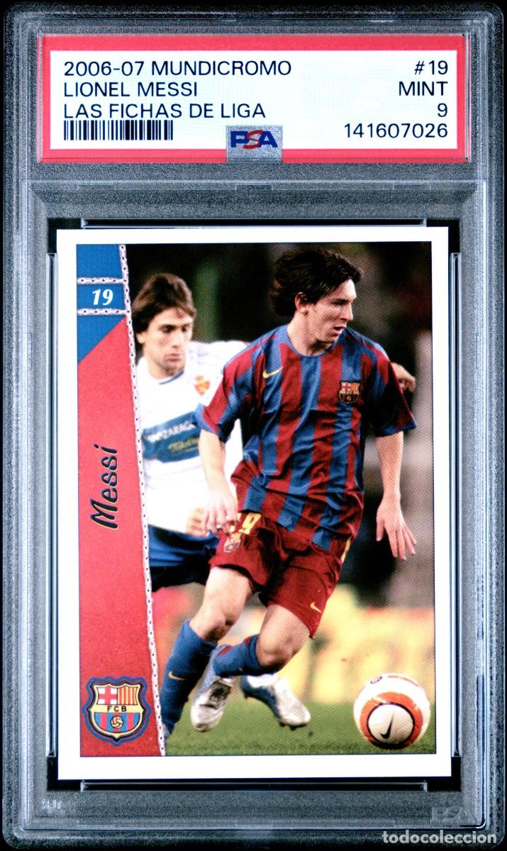 Cromos de f&uacute;tbol: Messi #19 FC Barcelona Mundicromo Las Fichas de la Liga 2006 07 PSA 9