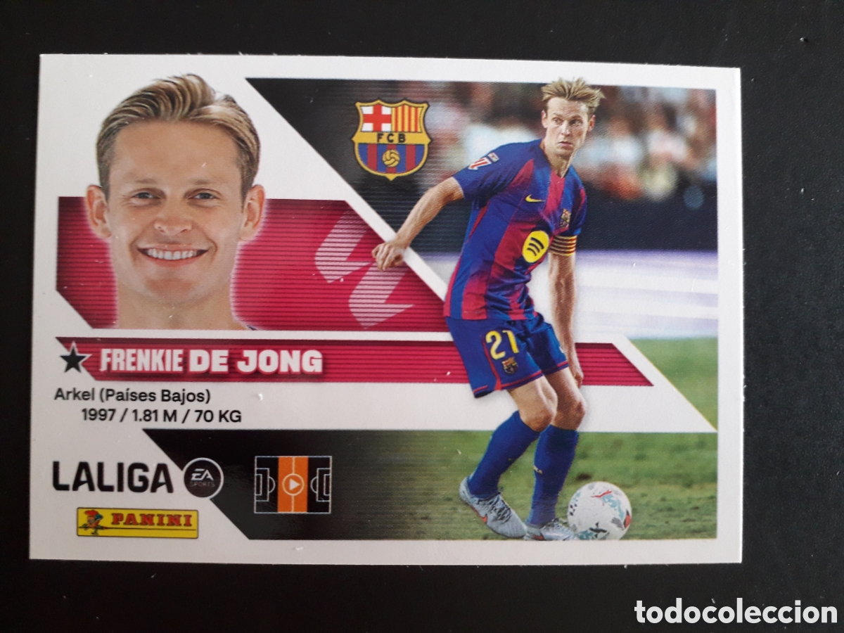 Cromos de f&uacute;tbol: DE JONG FC BARCELONA N&deg; 12 ED ESTE 2026 2027 26 27 SIN PEGAR PEDIDO M&Iacute;NIMO 3&euro;
