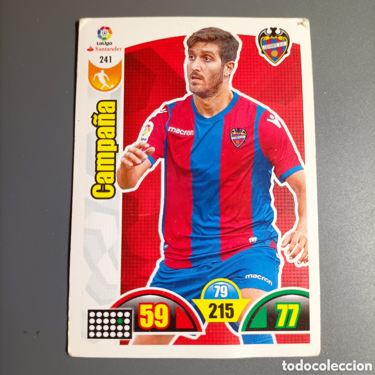 Cromos de f&uacute;tbol: ADRENALYN. LIGA 2017-2018 (LEVANTE) №241 CAMPA&Ntilde;A