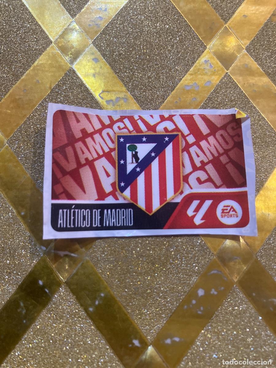 Cromos de f&uacute;tbol: CROMO DE FUTBOL ESCUDO ATLETICO DE MADRID &iexcl;VAMOS ! CHICLE LIGA 2026 2027 PANINI !