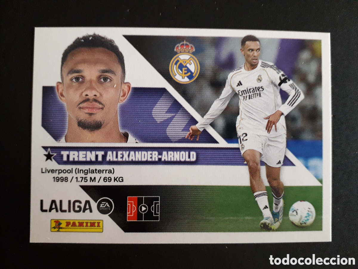 Cromos de Futebol: TRENT ALEXANDER ARNOLD REAL MADRID N&deg; 5 ED ESTE 2026 2027 26 27 SIN PEGAR PEDIDO M&Iacute;NIMO 3&euro;