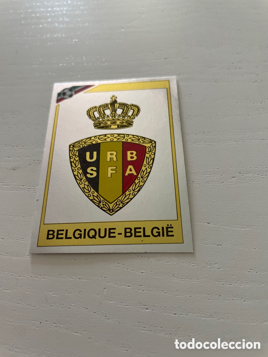 Fu&szlig;ball-Sticker: MEXICO 86 cromo 128 BELGIQUE-BELGIE sin pegar