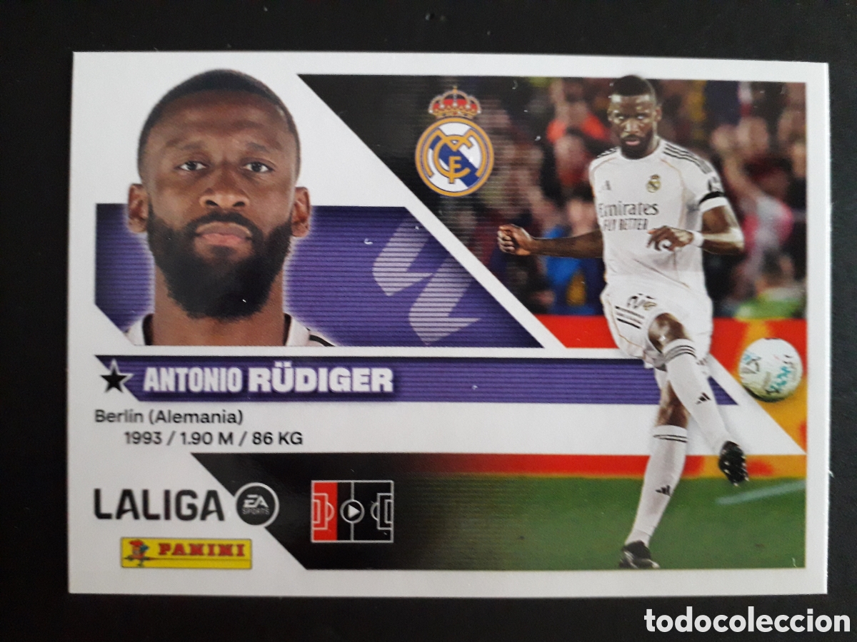 Fu&szlig;ball-Sticker: R&Uuml;DIGER REAL MADRID N&deg; 8 ED ESTE 2026 2027 26 27 SIN PEGAR PEDIDO M&Iacute;NIMO 3&euro;