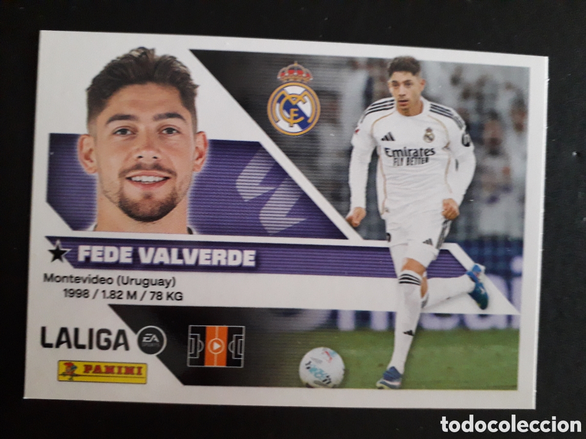 Cromos de f&uacute;tbol: FEDE VALVERDE REAL MADRID N&deg; 12 ED ESTE 2026 2027 26 27 SIN PEGAR PEDIDO M&Iacute;NIMO 3&euro;