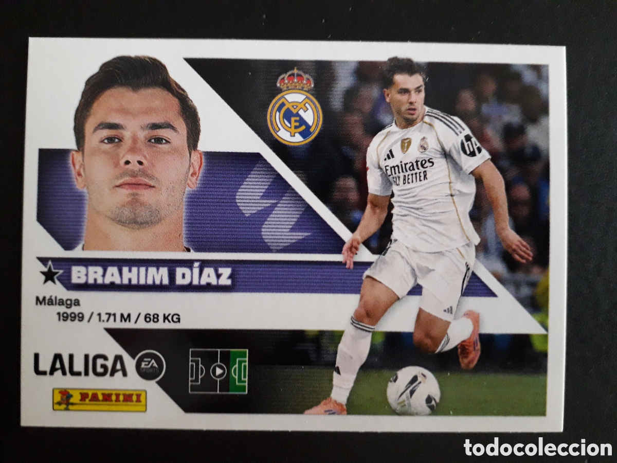 Football Stickers: BRAHIM D&Iacute;AZ REAL MADRID N&deg; 16B ED ESTE 2026 2027 26 27 SIN PEGAR PEDIDO M&Iacute;NIMO 3&euro;