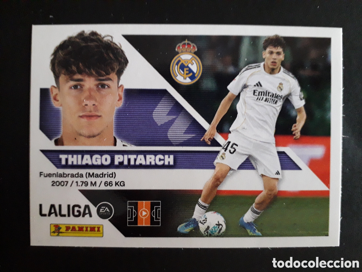 Cromos de f&uacute;tbol: THIAGO PITARCH REAL MADRID N&deg; 15B ED ESTE 2026 2027 26 27 SIN PEGAR PEDIDO M&Iacute;NIMO 3&euro;