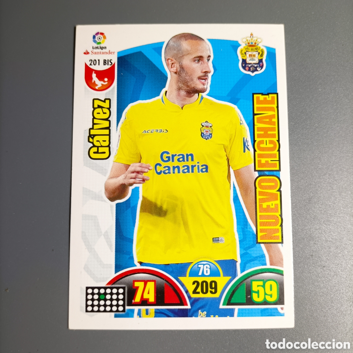 Cromos de f&uacute;tbol: ADRENALYN. LIGA 2017-2018 (LAS PALMAS) №201 BIS. GALVEZ / NUEVO FICHAJE