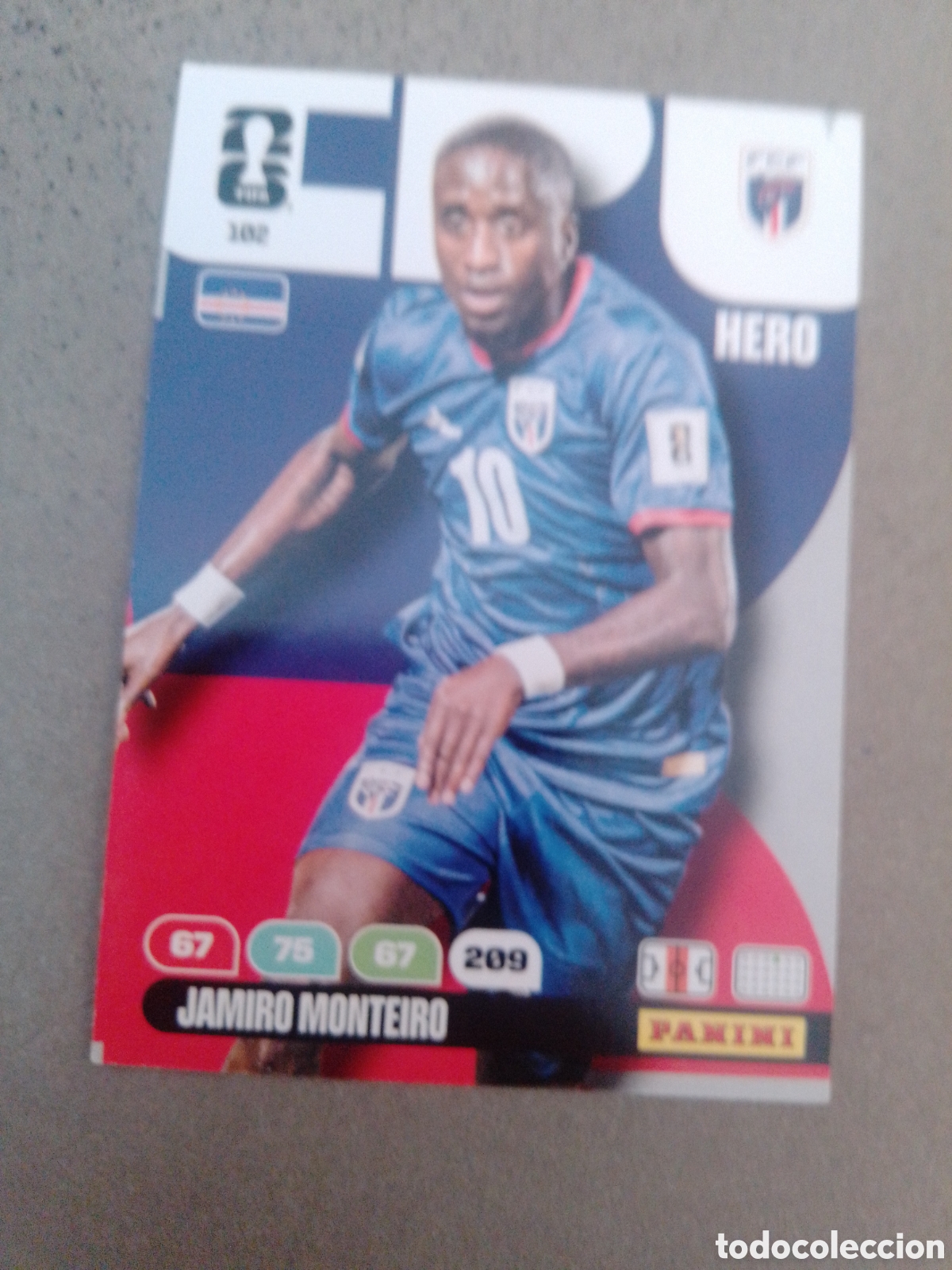 Cromos de f&uacute;tbol: JAMIRO MONTEIRO CABO VERDE 102 ADRENALYN XL MUNDIAL 2026