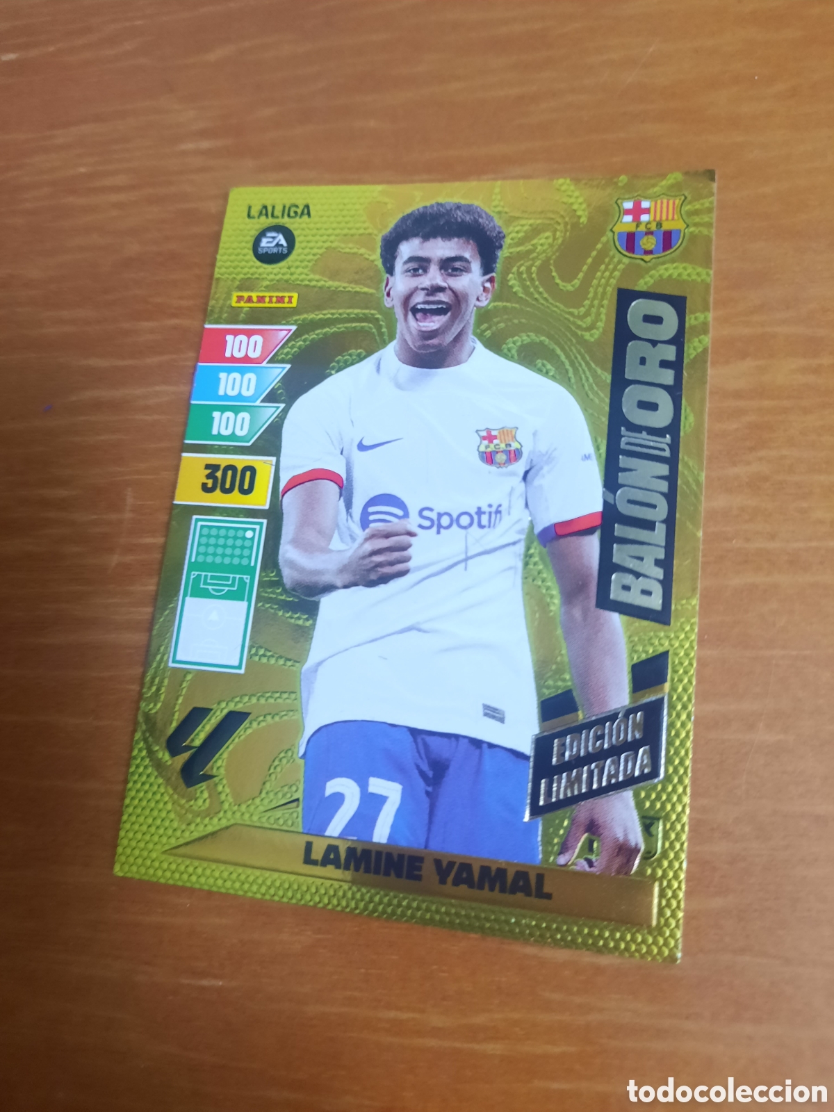 Cromos de f&uacute;tbol: Cromo LAMINE YAMAL BAL&Oacute;N DE ORO EDICI&Oacute;N LIMITADA. Trading card LIGA Adrenalyn XL 2023 2024 Panini