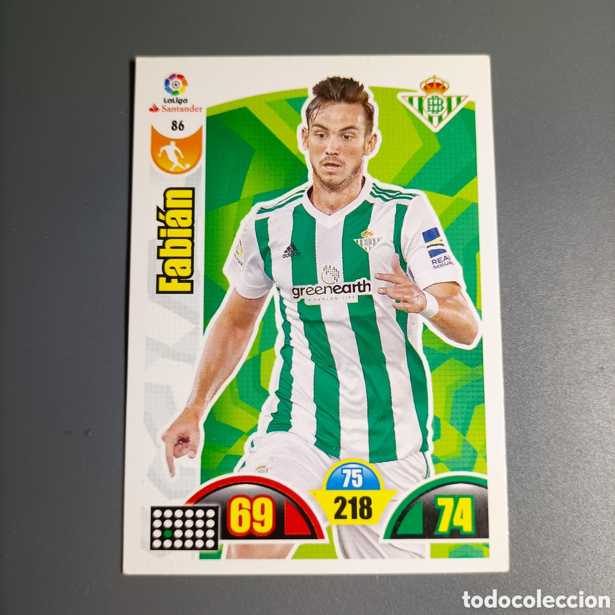 Cromos de f&uacute;tbol: ADRENALYN. LIGA 2017-2018 (BETIS) №86 FABI&Aacute;N
