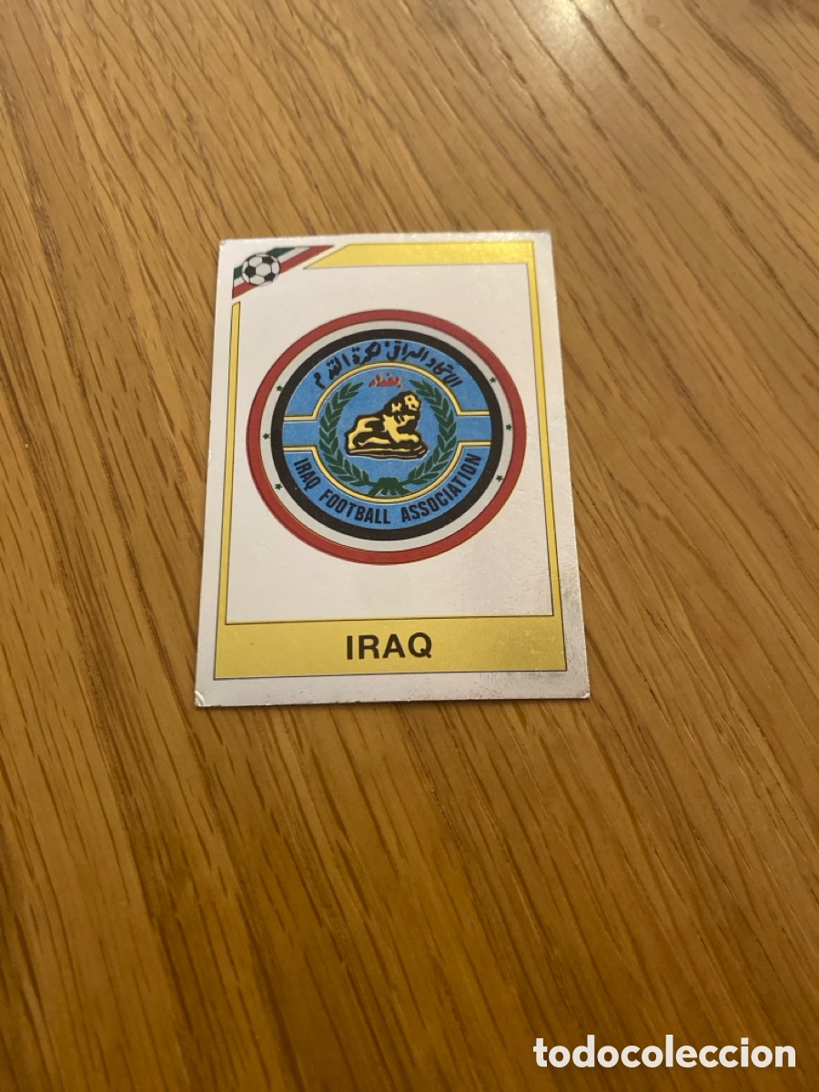 Cromos de f&uacute;tbol: Cromo panini mundial Mexico 86 n&uacute;mero 100 escudo Iraq - Sticker album world cup 1986