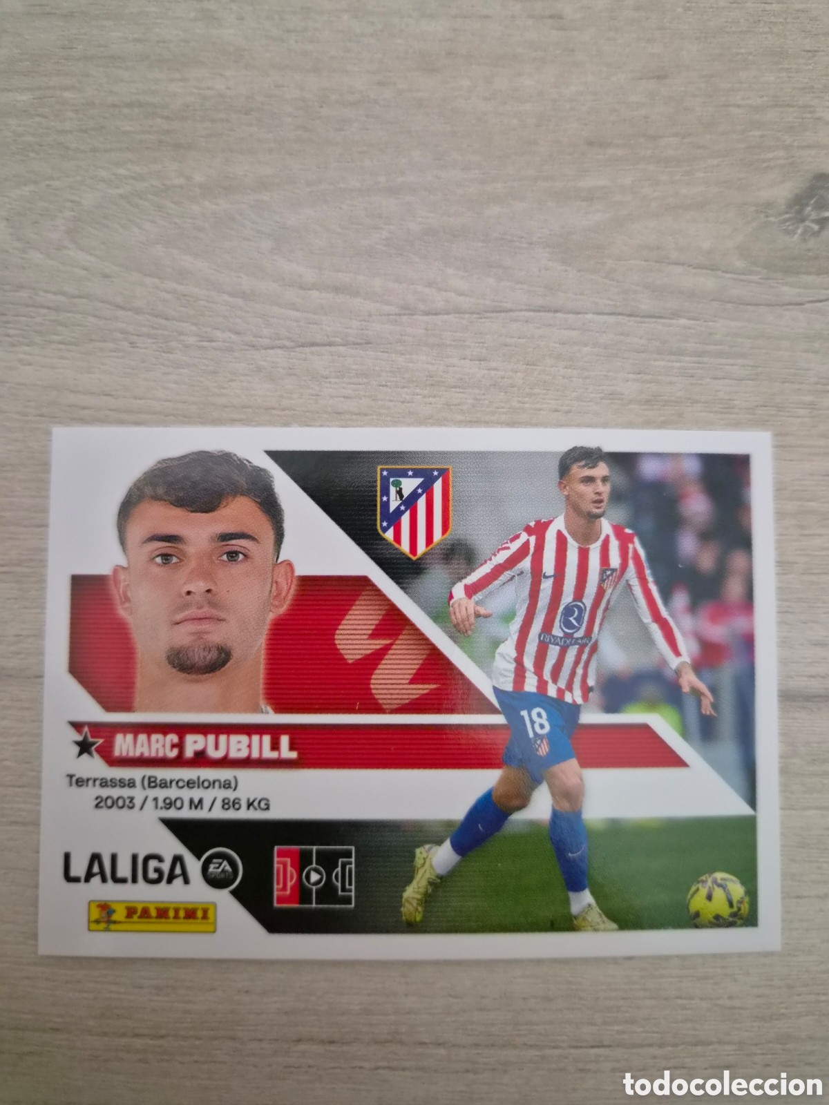 Cromos de f&uacute;tbol: N&deg;7 Atl&eacute;tico de Madrid Pubill Liga Este 26/27