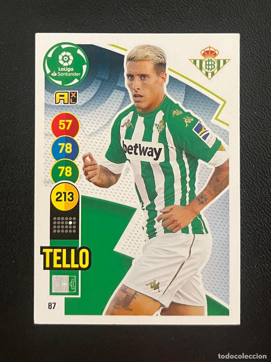 Fu&szlig;ball-Sticker: 87 TELLO REAL BETIS BALOMPI&Eacute; ADRENALYN 2020 2021 PANINI CROMO LA LIGA 20 21