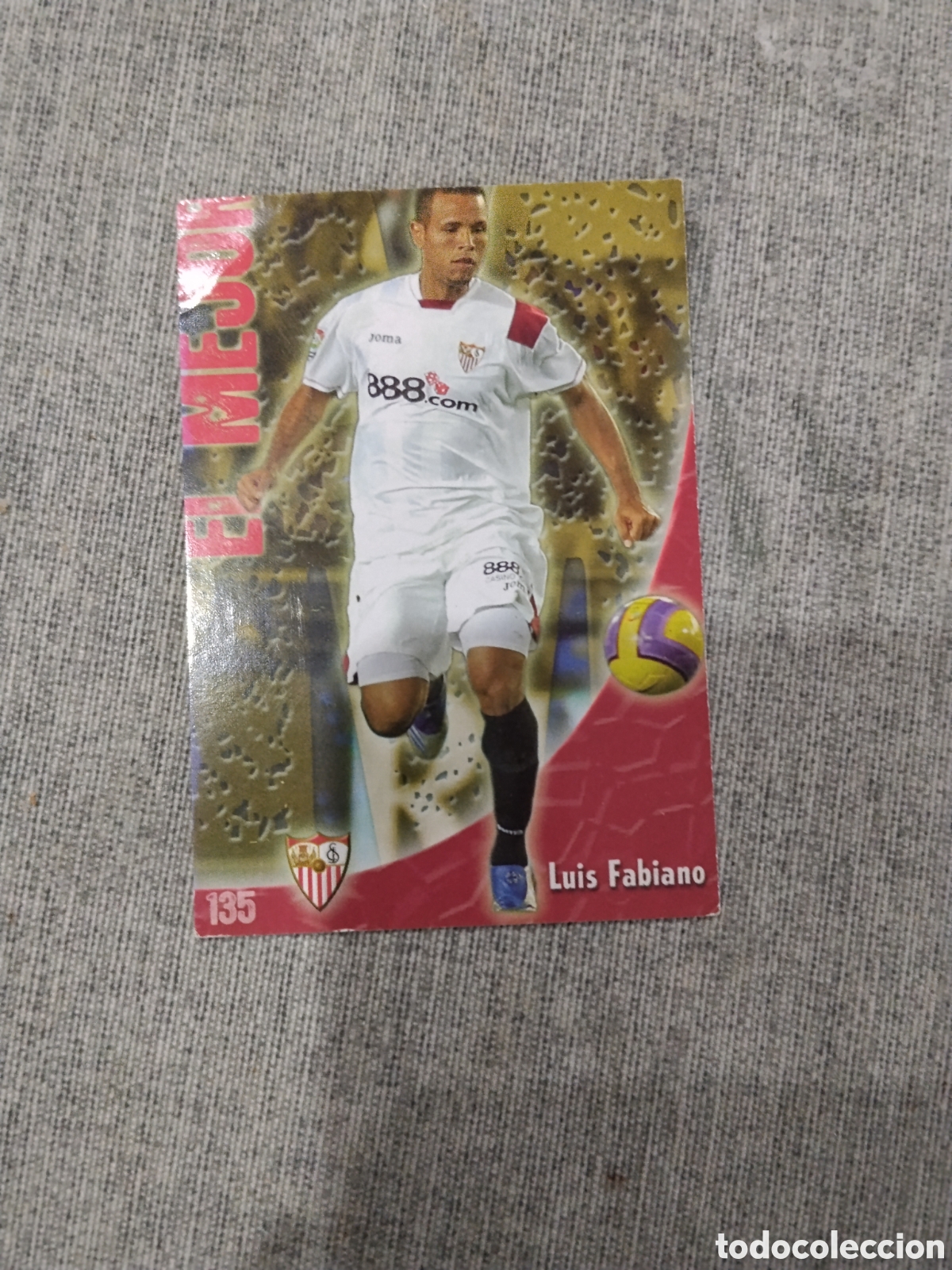 Figurine di Calcio: MUNDICROMO FICHAS DE LA LIGA 2009 N&ordm; 135 LUIS FABIANO -. SEVILLA CF ( MATE PUNTAS CUADRADAS )