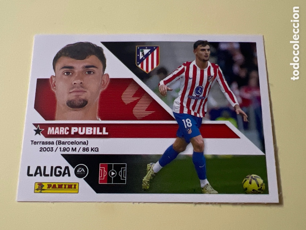 Cromos de f&uacute;tbol: C5462. Cromo Liga 2026 2027. 26 27. Pubill. Atl&eacute;tico de Madrid. N. &ordm; 7. ESTE. Panini