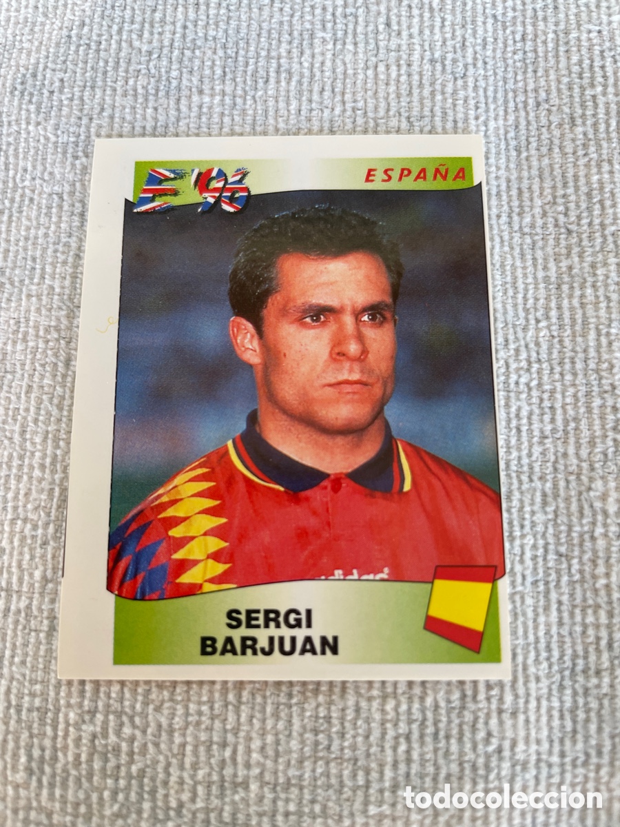 Cromos de f&uacute;tbol: EUROPA 96 cromo 123 SERGI BARJUAN sin pegar