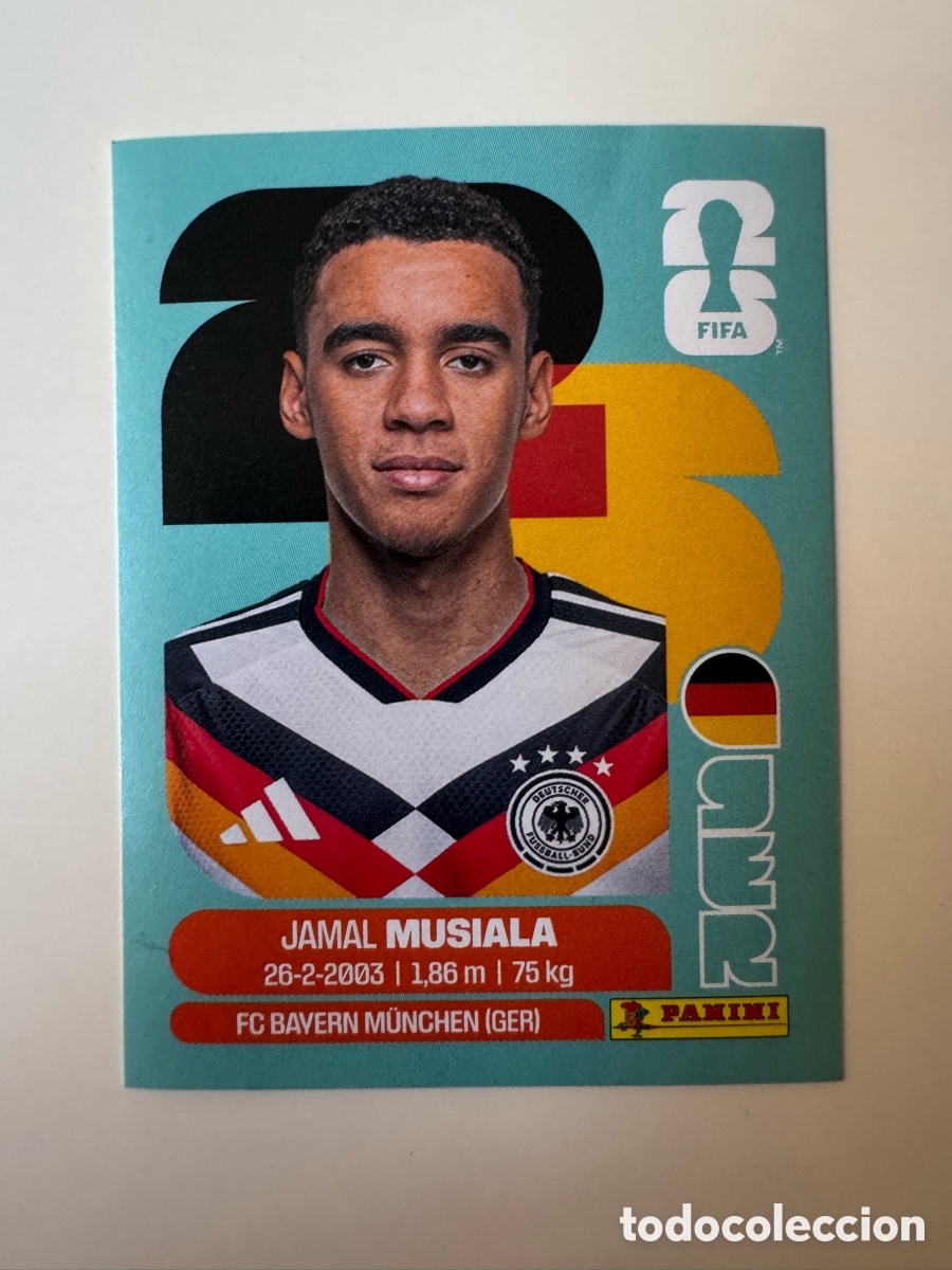 Cromos de f&uacute;tbol: FIFA WORLD CUP 2026 STICKER PANINI &ndash; Jamal Musiala &ndash; Alemania GER15