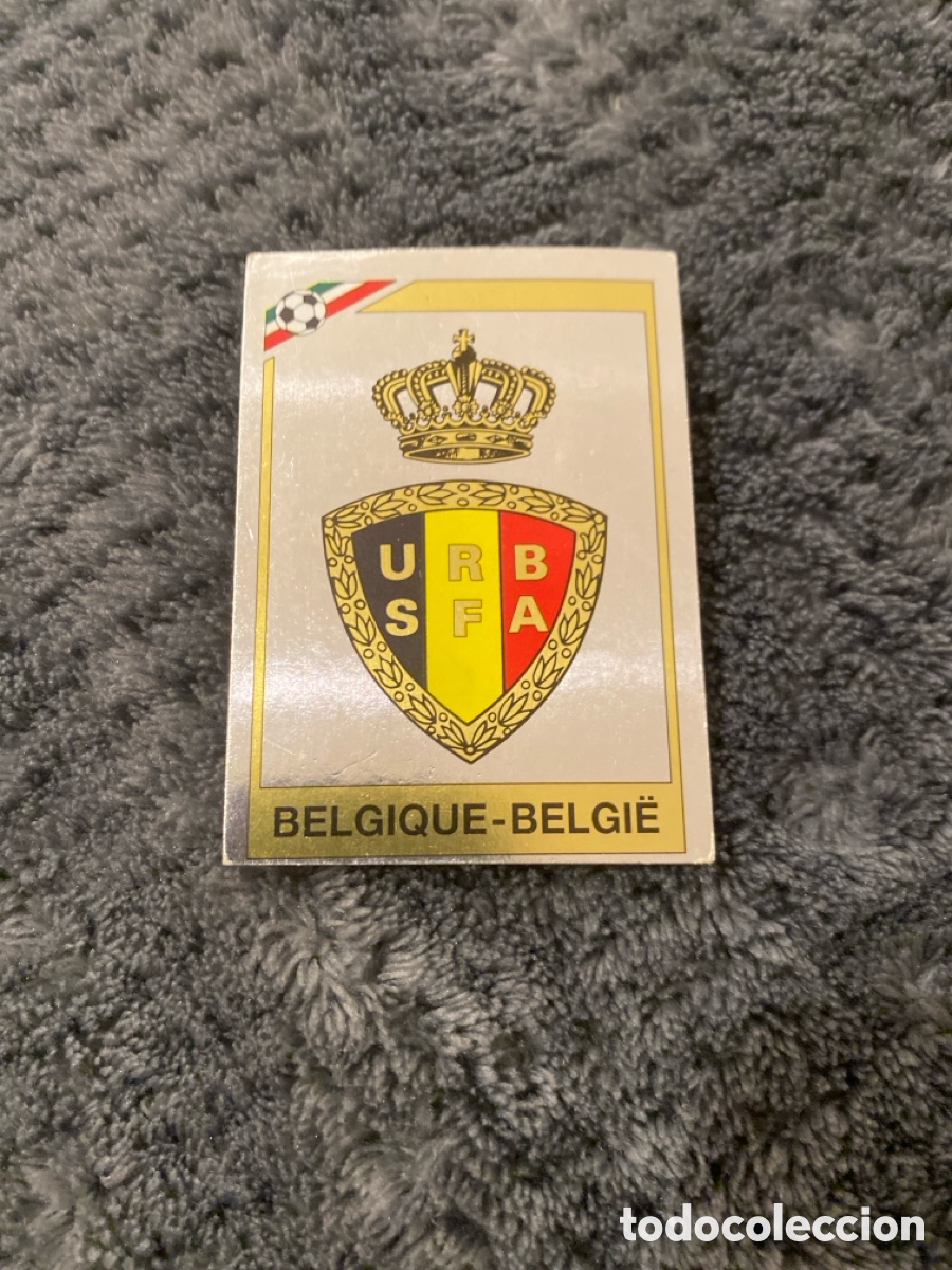 Cromos de f&uacute;tbol: Cromo panini mundial Mexico 86 n&uacute;mero 128 escudo Belgica - Sticker album world cup 1986
