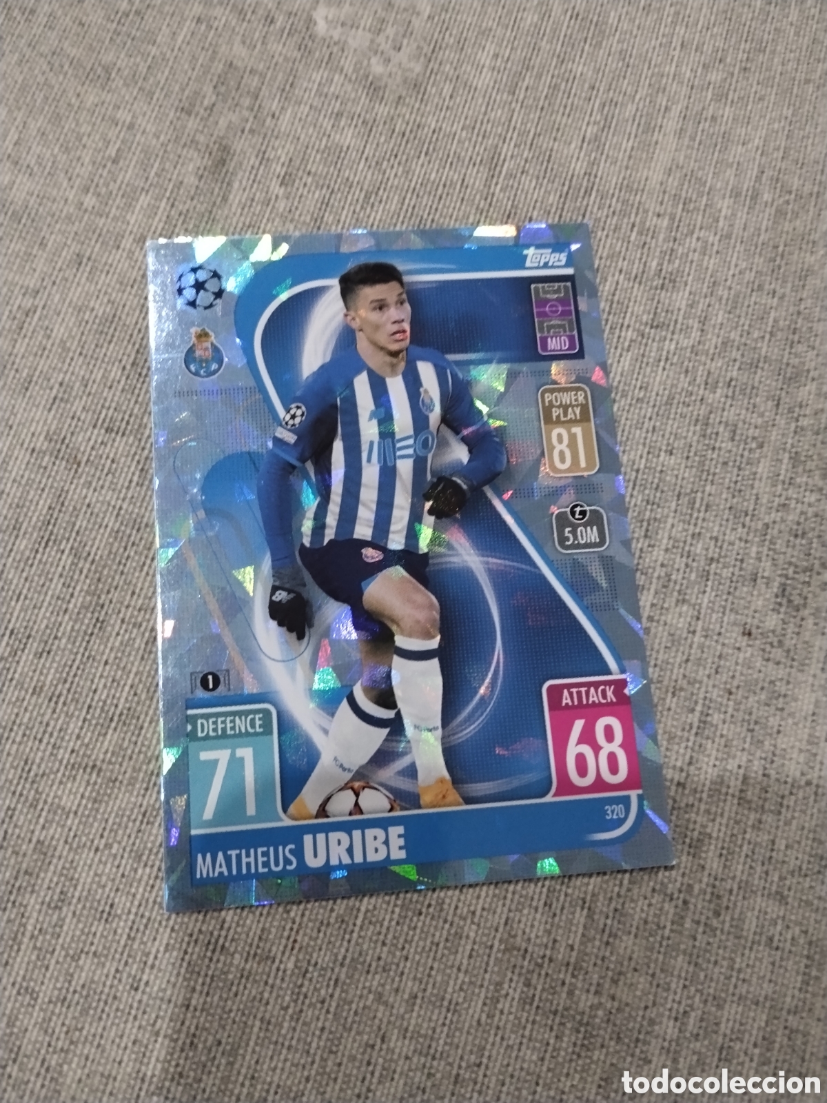 Cartes &agrave; collectionner de Football: TOPPS MATCH ATTAX 2022 - 23 ( CRYSTAL ) N&ordm; 320 MATHEUS URIBE - OPORTO