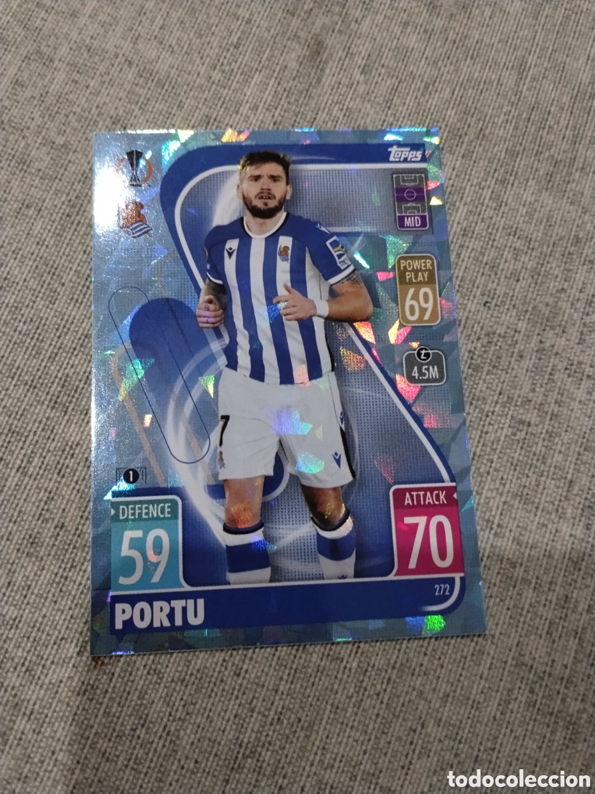 Cartes &agrave; collectionner de Football: TOPPS MATCH ATTAX 2022 - 23 ( CRYSTAL ) N&ordm; 272 PORTU - REAL SOCIEDAD