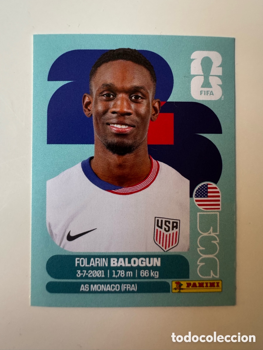 Cromos de f&uacute;tbol: FIFA WORLD CUP 2026 STICKER PANINI &ndash; Folarin Balogun &ndash; Estados Unidos USA20