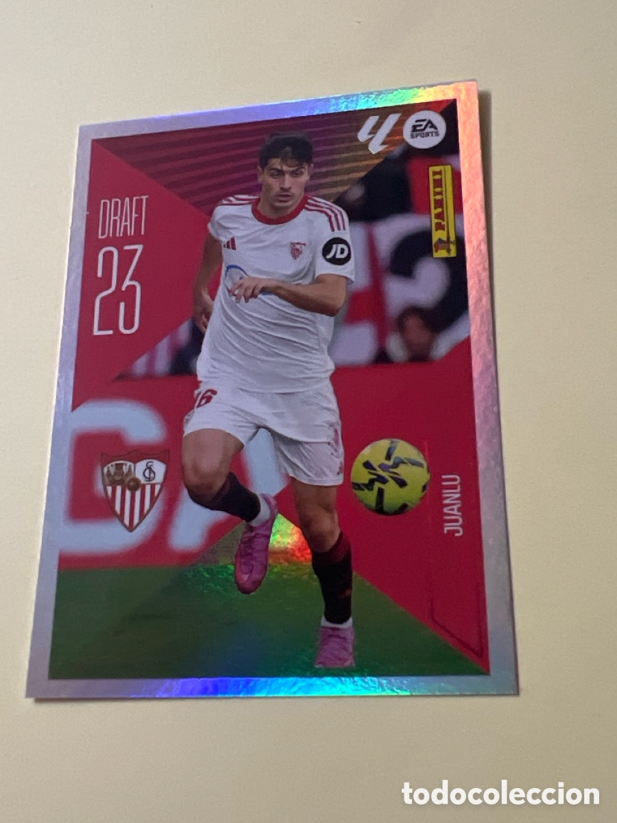 Cromos de f&uacute;tbol: C5469. Cromo Liga 2026 2027. 26 27. Juanlu. Sevilla. Draft 23. N. &ordm; 14. ESTE. Panini