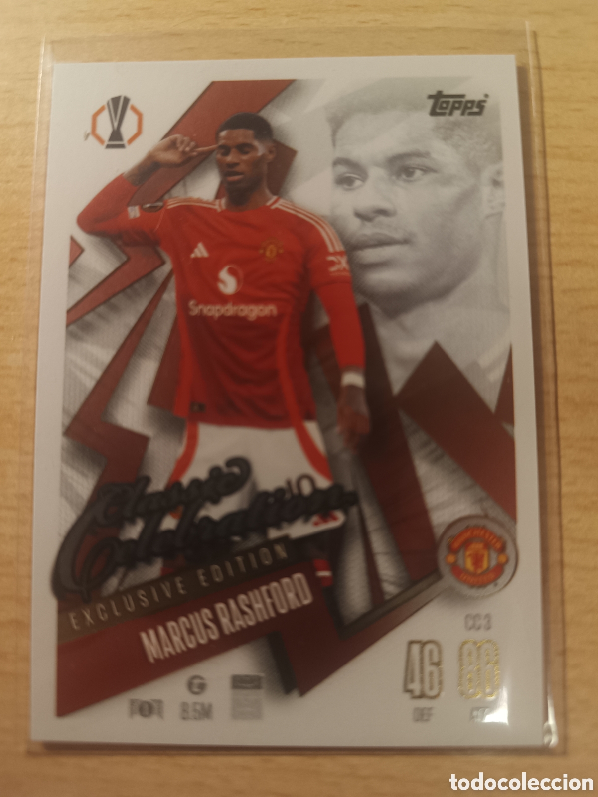 Fu&szlig;ball-Sticker: CC 3 MARCUS RASHFORD CLASSIC CELEBRATION EXCLUSIVE EDITION MANCHESTER UNITED MATCH ATTAX 2024 2025