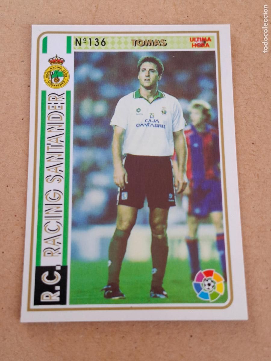 Cartes &agrave; collectionner de Football: MUNDICROMO 94 95 1994 1995 - UH &Uacute;LTIMA HORA 136 TOM&Aacute;S - RACING SANTANDER