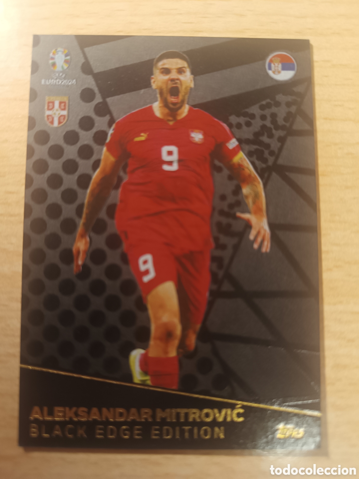 Cartes &agrave; collectionner de Football: BE 8 BE8 ALEKSANDAR MITROVIC BLACK EDGE EDITON MATCH ATTAX UEFA EURO GERMANY 2024 TOPPS 24