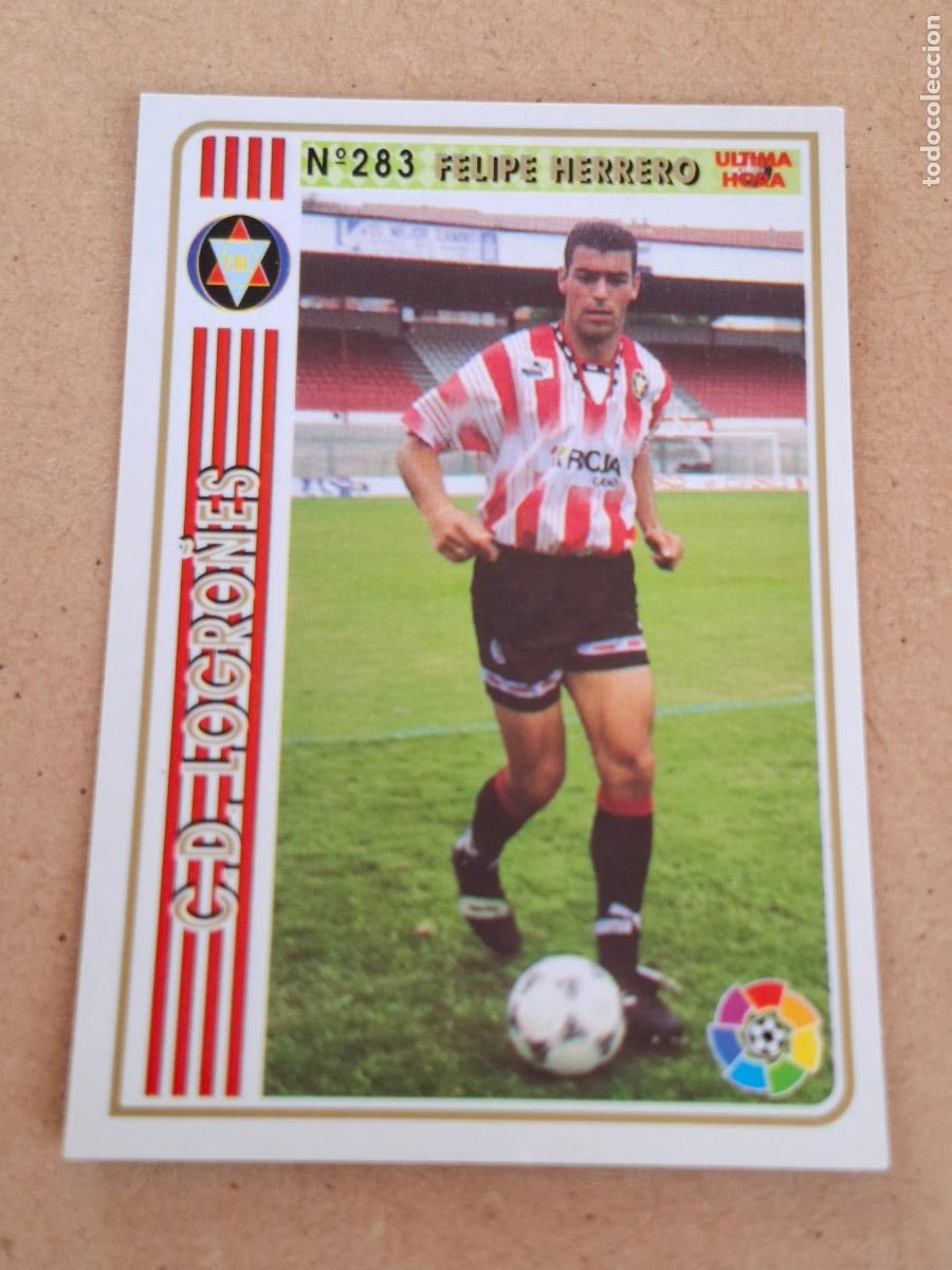Figurine di Calcio: MUNDICROMO 94 95 1994 1995 - UH &Uacute;LTIMA HORA 283 FELIPE HERRERO - C.D. LOGRO&Ntilde;&Eacute;S