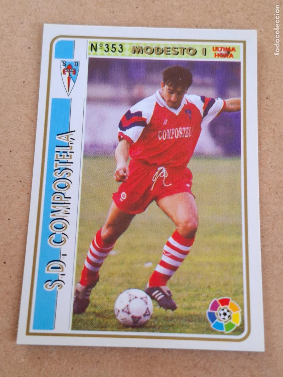 Football Stickers: MUNDICROMO 94 95 1994 1995 - UH &Uacute;LTIMA HORA 353 MODESTO I - SD. COMPOSTELA