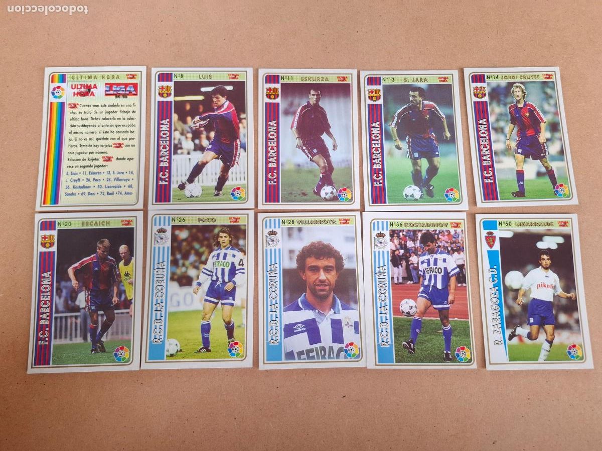 Football Stickers: MUNDICROMO 94 95 1994 1995 - LOTE DE 44 UH &Uacute;LTIMA HORA DIFERENTES + &Iacute;NDICE
