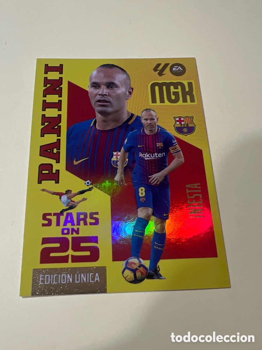 Cromos de f&uacute;tbol: C5485. 434 INIESTA BARCELONA STARS ON 25 EDICION UNICA MEGACRACKS LIGA 2026 2027 26 27