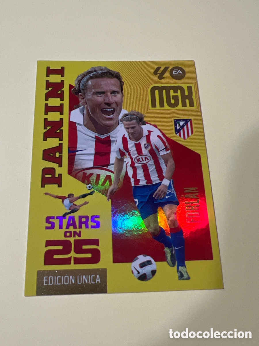 Cromos de f&uacute;tbol: 439 DIEGO FORLAN ATLETICO DE MADRID STARS ON 25 EDICION UNICA MEGACRACKS LIGA 2026 2027 26 27