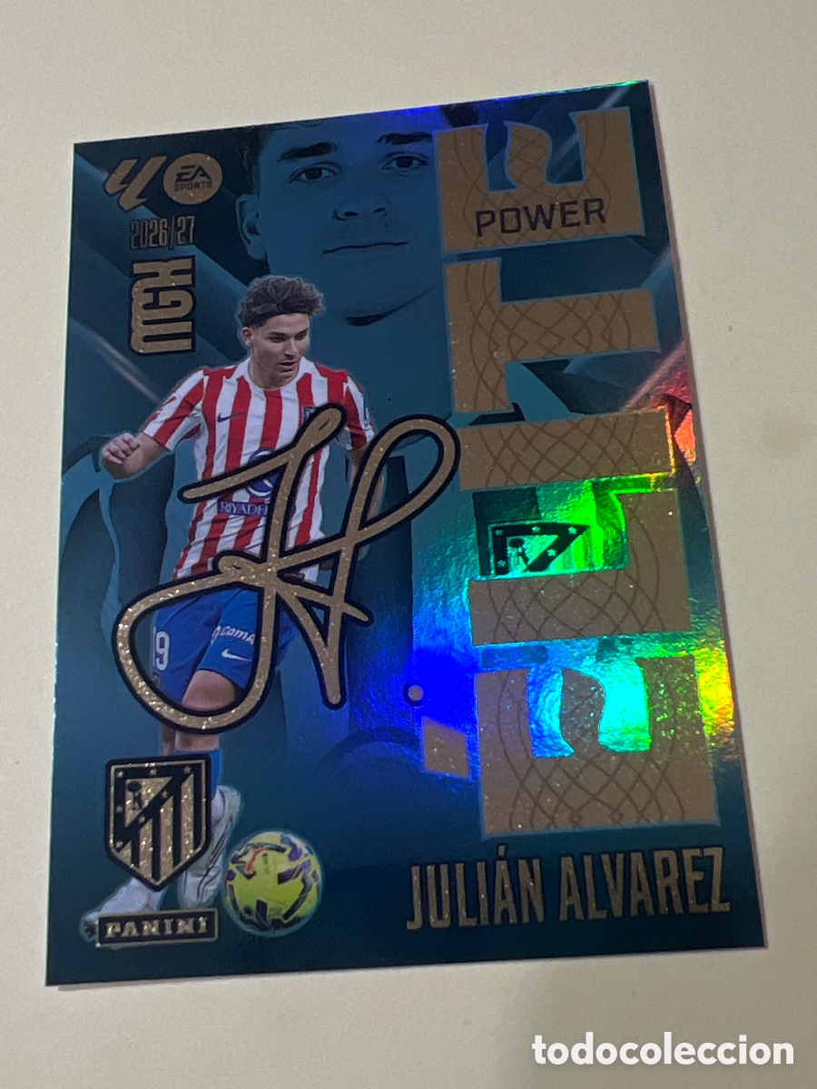 Cromos de f&uacute;tbol: C5504. 8 P 8P JULIAN ALVAREZ ATLETICO DE MADRID ELITE POWER MEGACRACKS LIGA 2026 2027 26 27