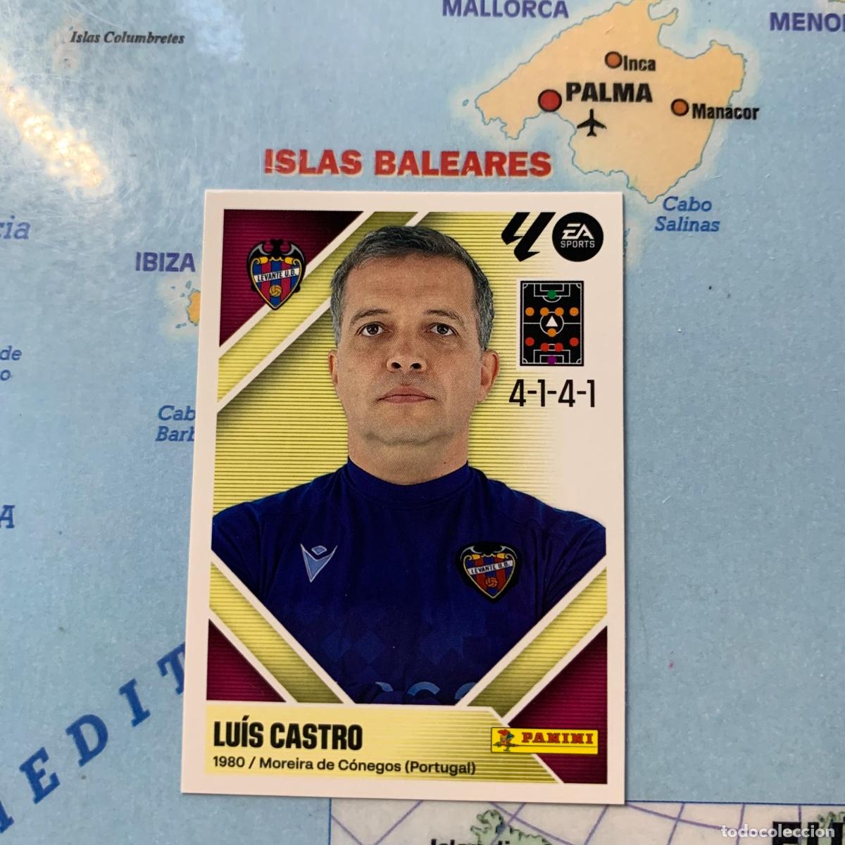 Cromos de f&uacute;tbol: Luis Castro entrenador n&uacute;mero 2 del Levante cromo liga este 26-27 2026-2027