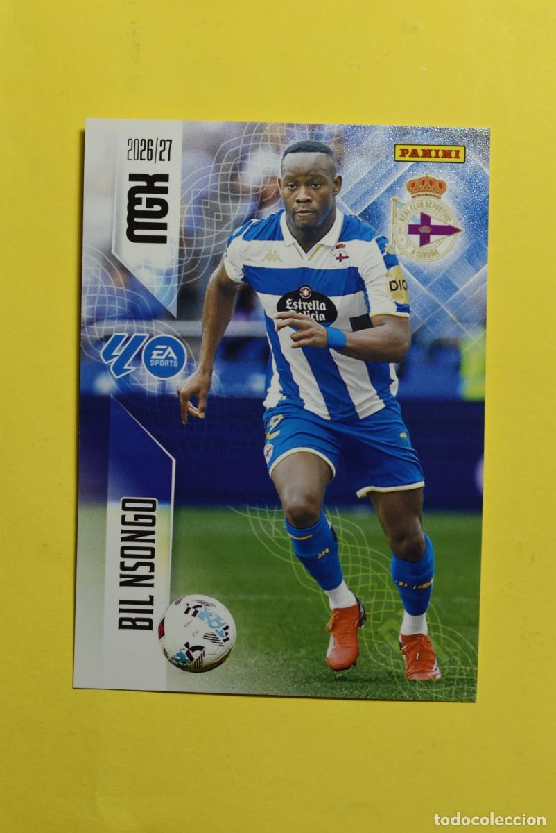 Cromos de f&uacute;tbol: Cromo La Liga. Megacracks. 2026 2027. 26 27. Bil Nsongo. Deportivo. N. &ordm; 144. Panini