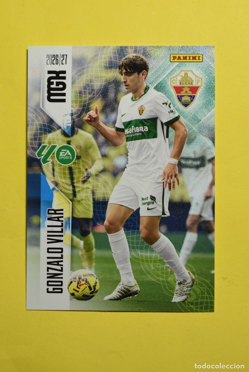 Fu&szlig;ball-Sticker: Cromo La Liga. Megacracks. 2026 2027. 26 27. Gonzalo Villar. Elche. N. &ordm; 154. Panini